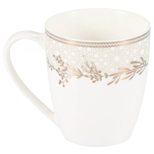 Набор кружек CHARLOTTE 350 мл, 2 шт. Материал: фарфор. Цвет: белый с красным. (Исправен